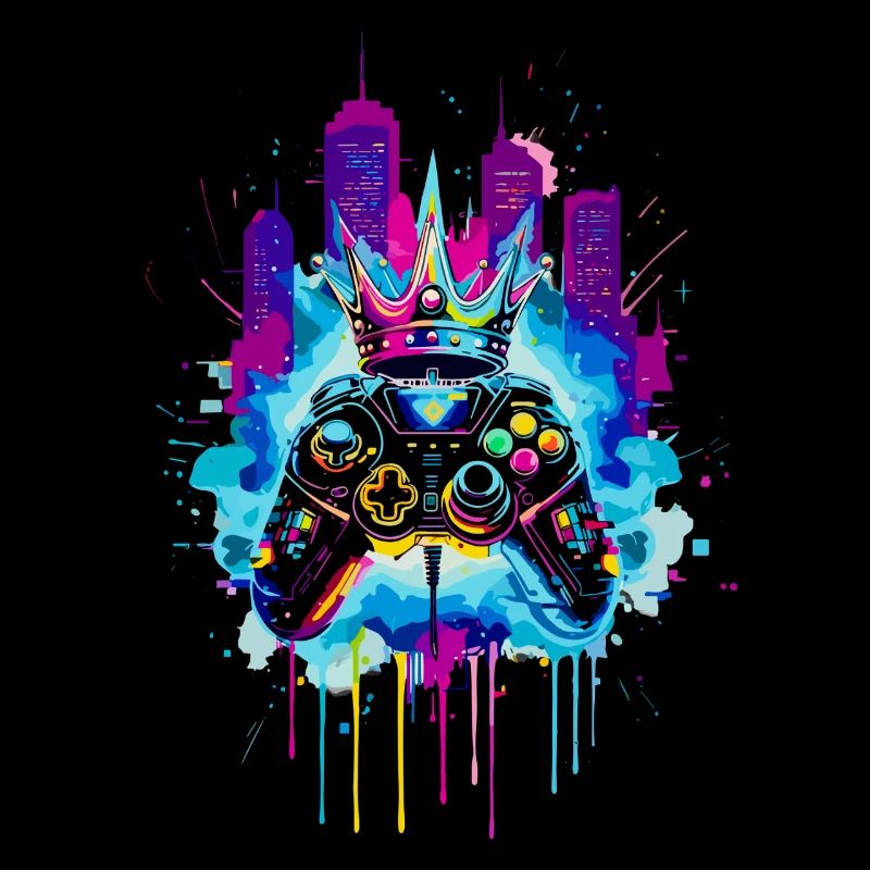 Gaming King Neon Cyberpunk Controller mit Krone 