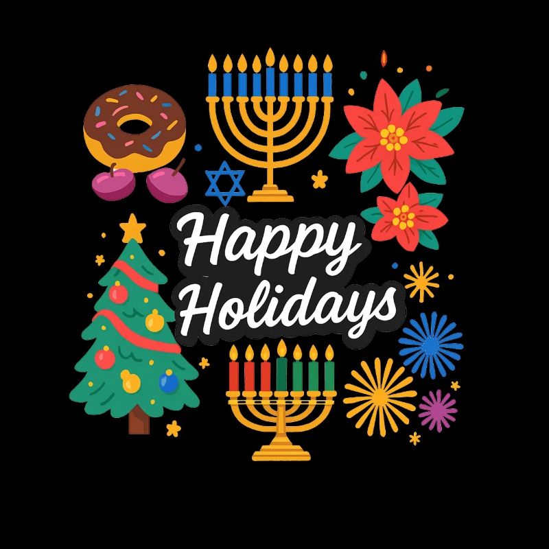 Joyeuses fêtes de Noël et Hanoukka Réveillon du Nouvel An