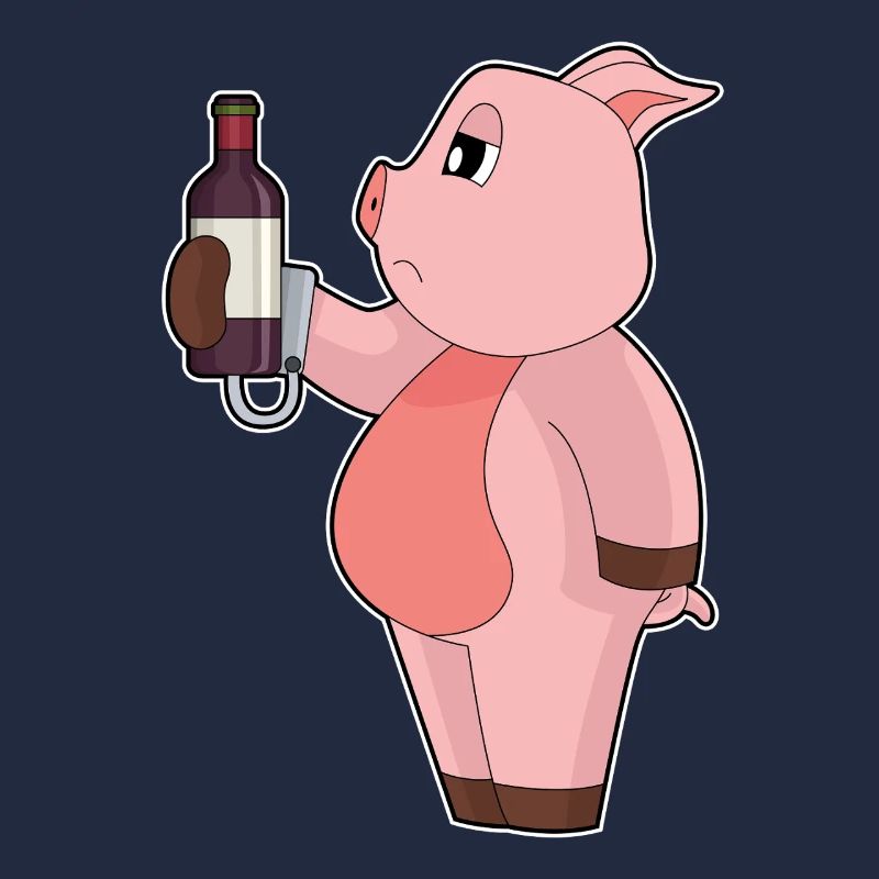Pork Bottle Red Wine
