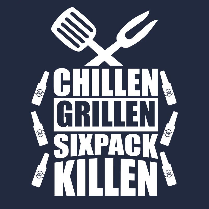 Chilling Grilling Sixpack Kill / BBQ Saying Funny