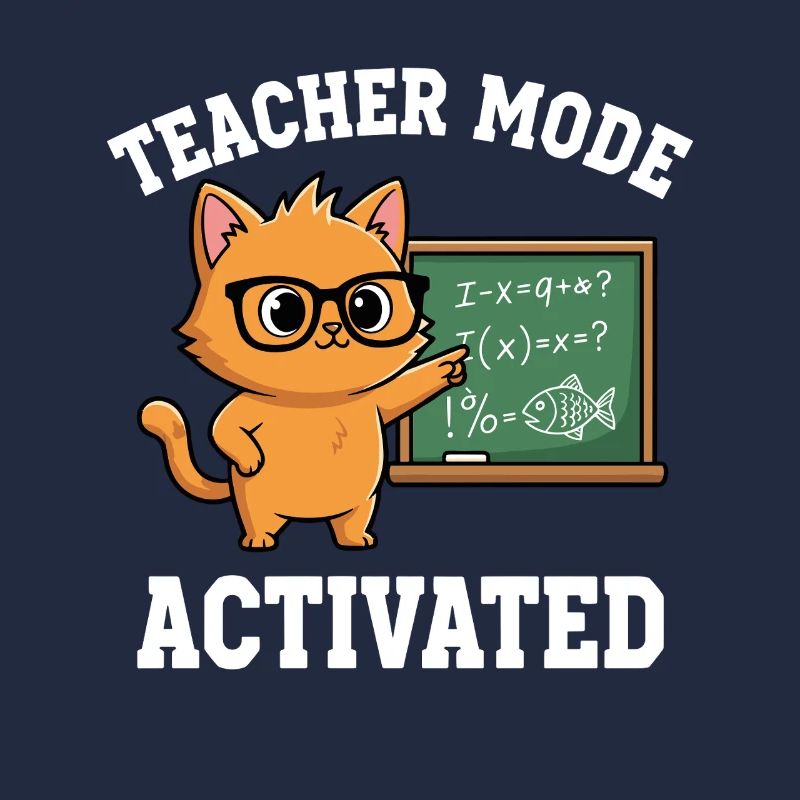 Mode professeur activé Chat enseignant Déclaration drôle