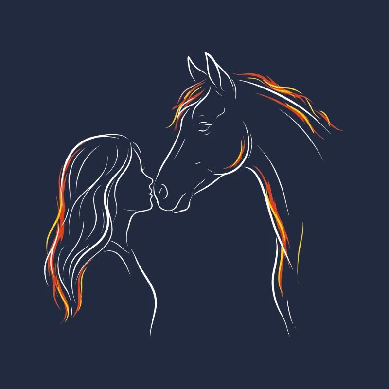 Pferdemädchen-Silhouette