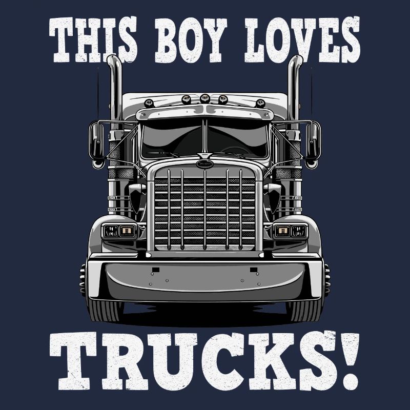 Boy Loves Trucks Front View