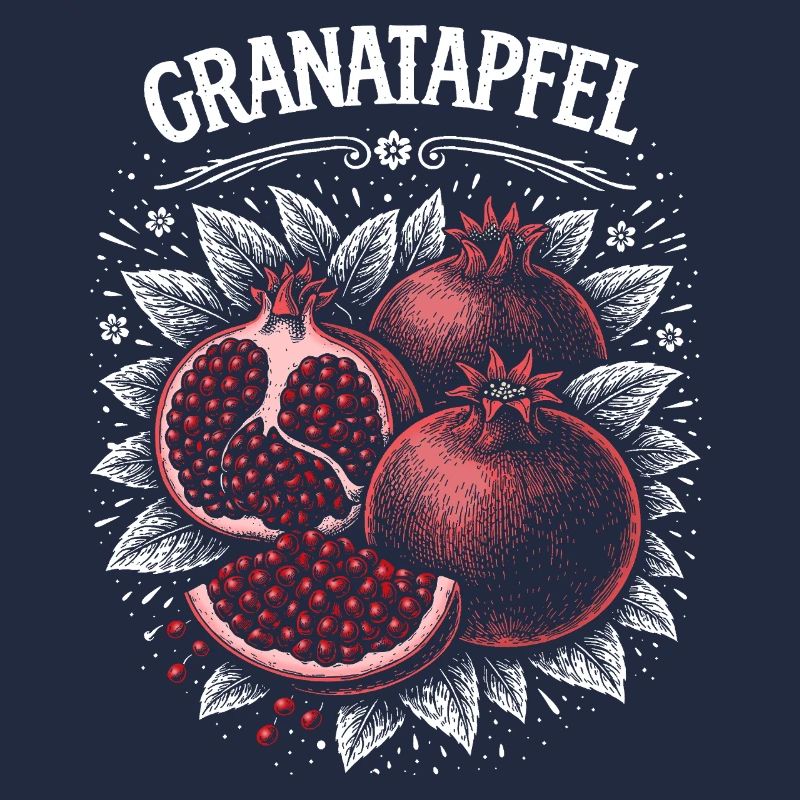 Pomegranate Contrast Print Red Berries