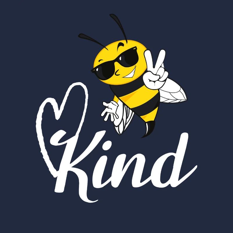 Be Kind Bee Peace Sign Cute Honeybee Art