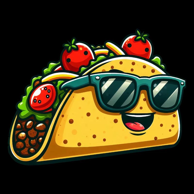 Dessin animé de restauration rapide mexicaine de tacos drôle