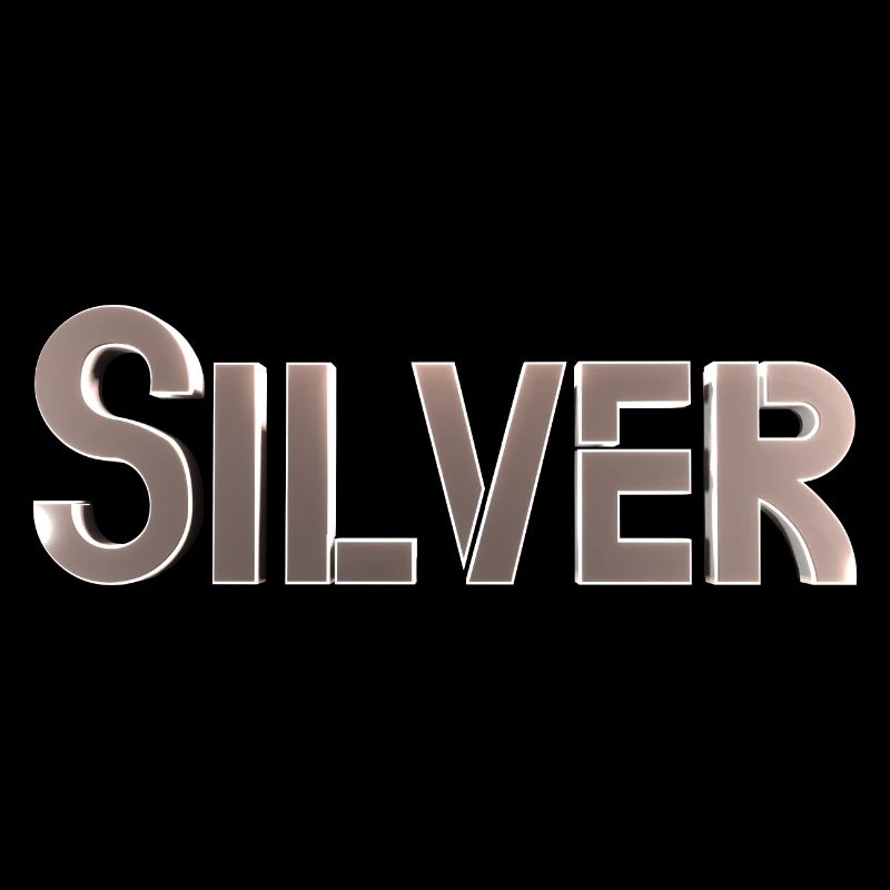 Silber stilisierter Text