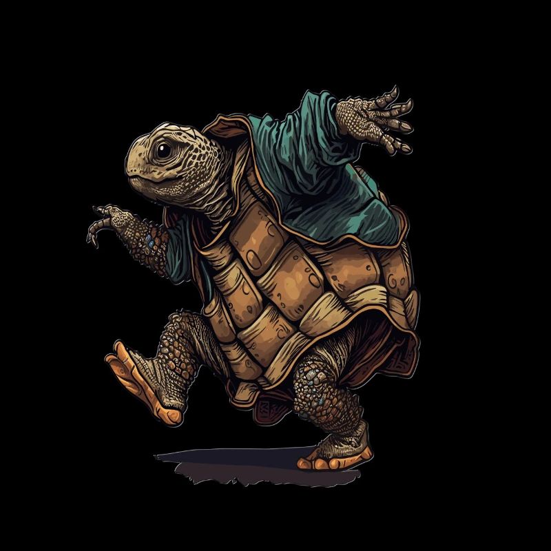 Turtle Ninja Dance funny Design
