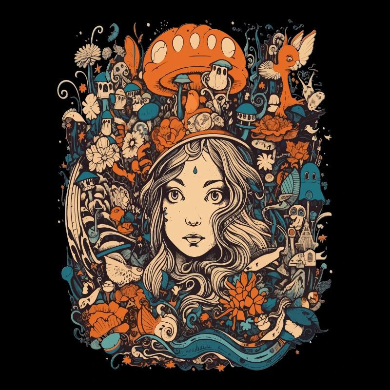 psychedelic abstract Alice Follow White Rabbit