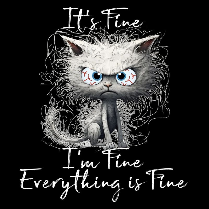 It's Fine I'm Fine Everything is Fine Katzen Shirt