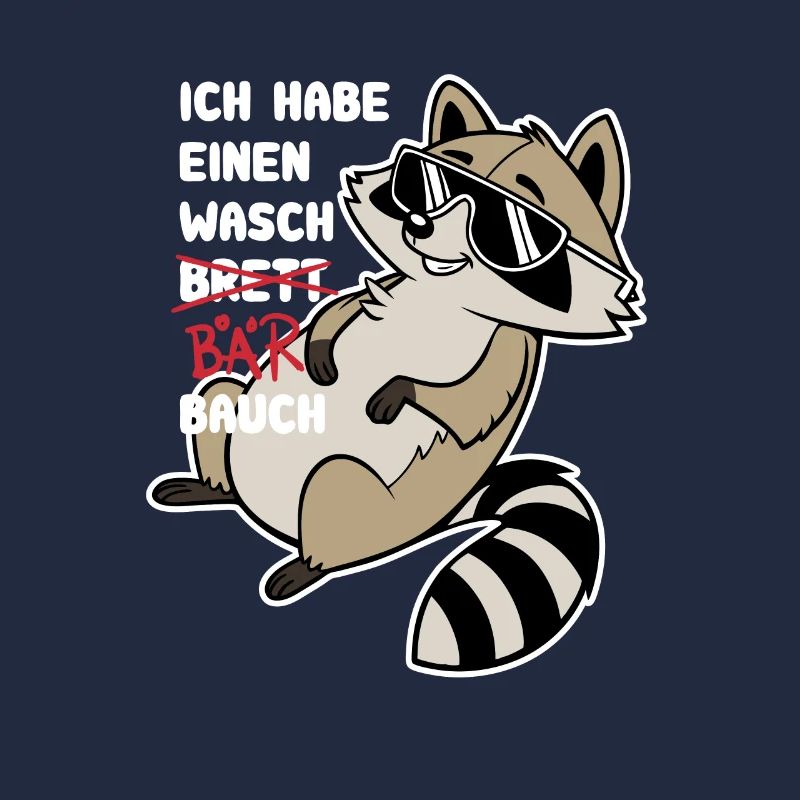Ich habe einen Waschbrett Bauch - Waschbär