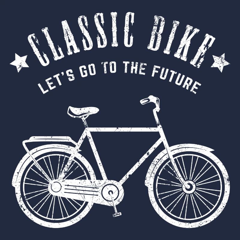 LET'S GO FUTURE BICYCLE OLD WHEELS RETRO MOTIF