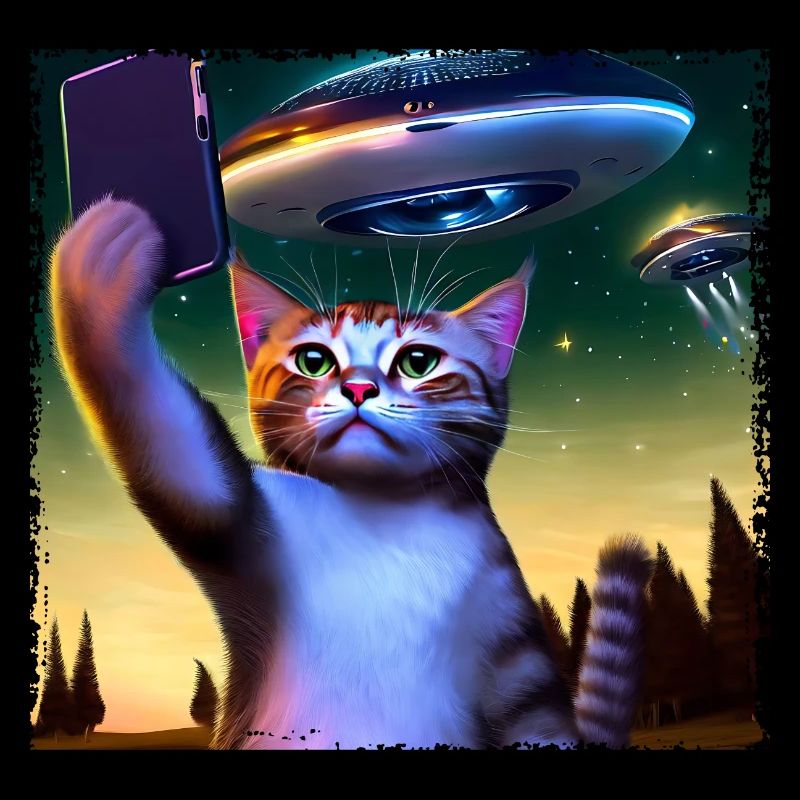 Katzen-Selfie mit UFO