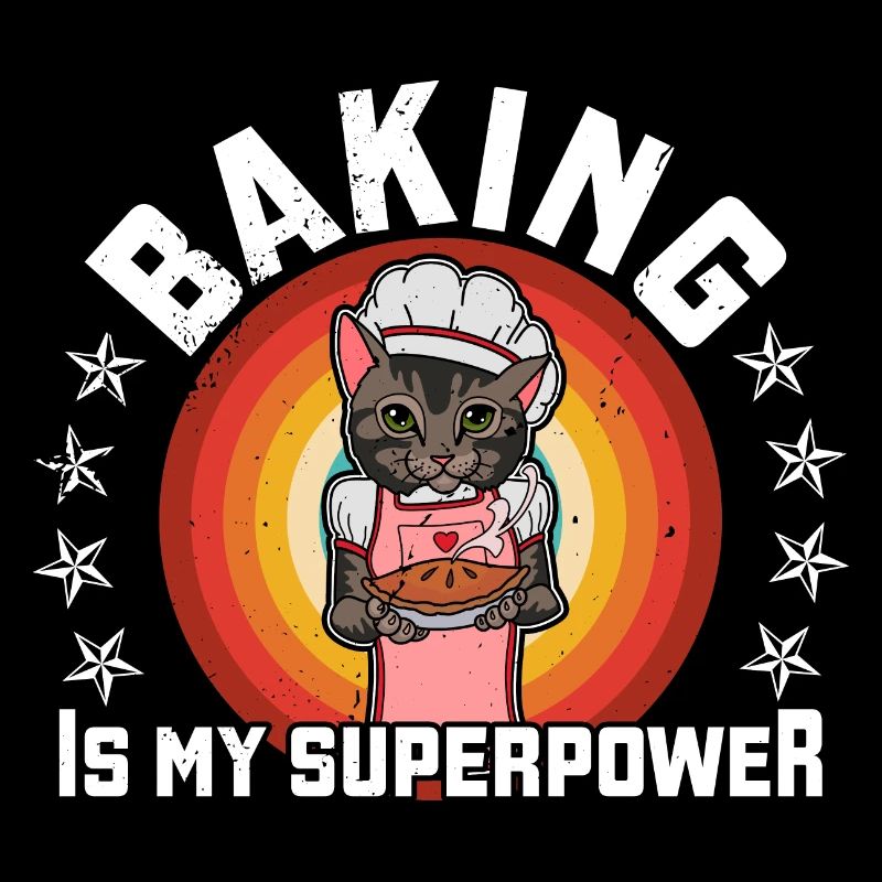 Baker Cat Cake Food Baking Hobby Dire