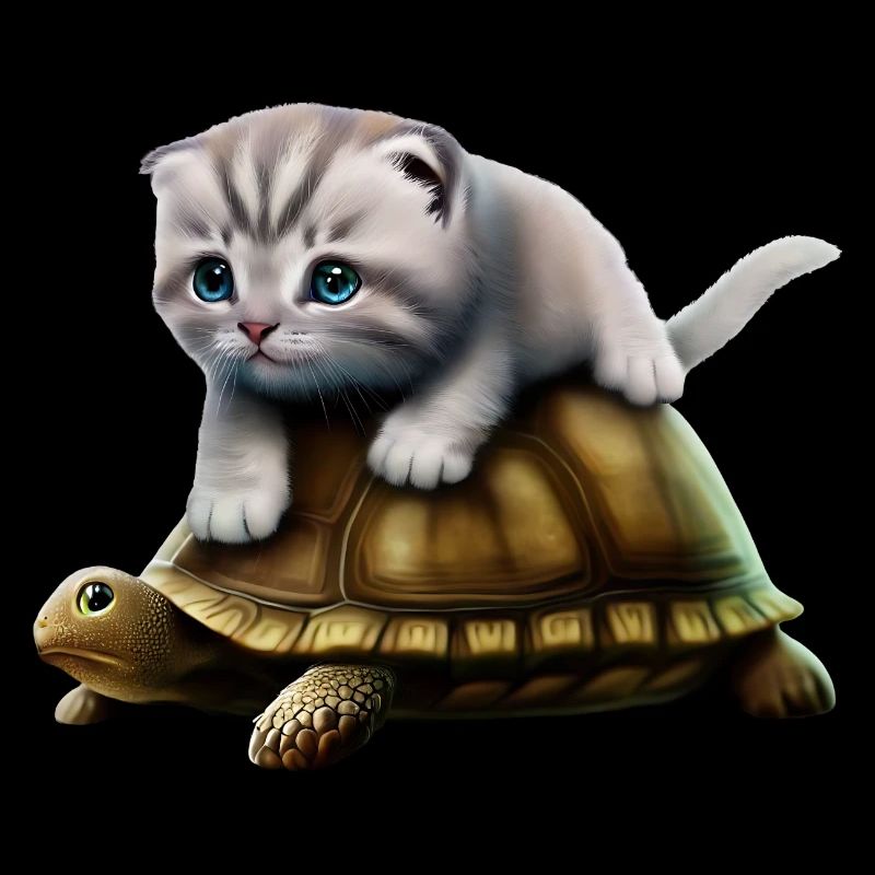 Chat sur tortue