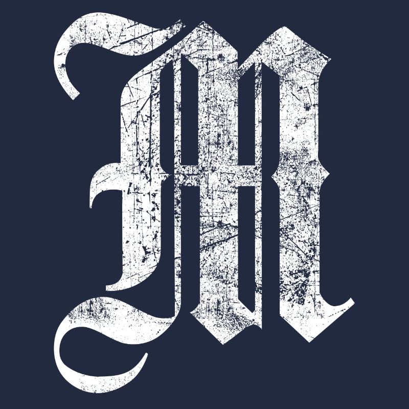 Tshirt alphabet initial M