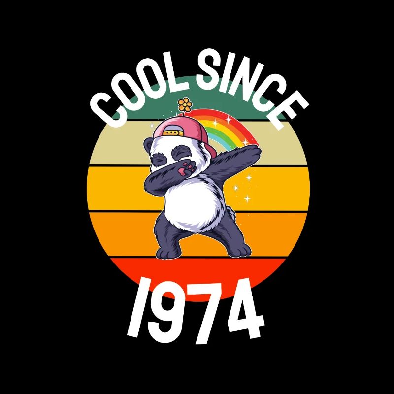 Cool Seit 1974 Retro Dabbing Panda 48. Geburtstag