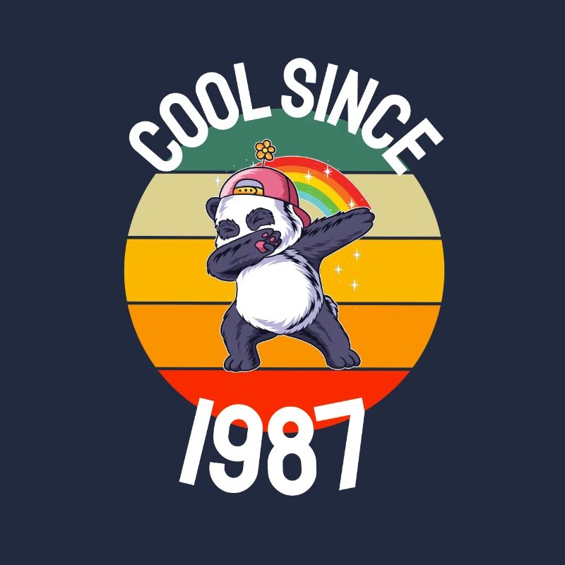 Cool Since 1987 Retro Dabbing Panda 35th Birthday