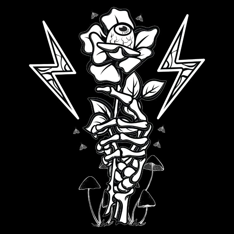 Skeleton Hand holding a Rose - Gothic