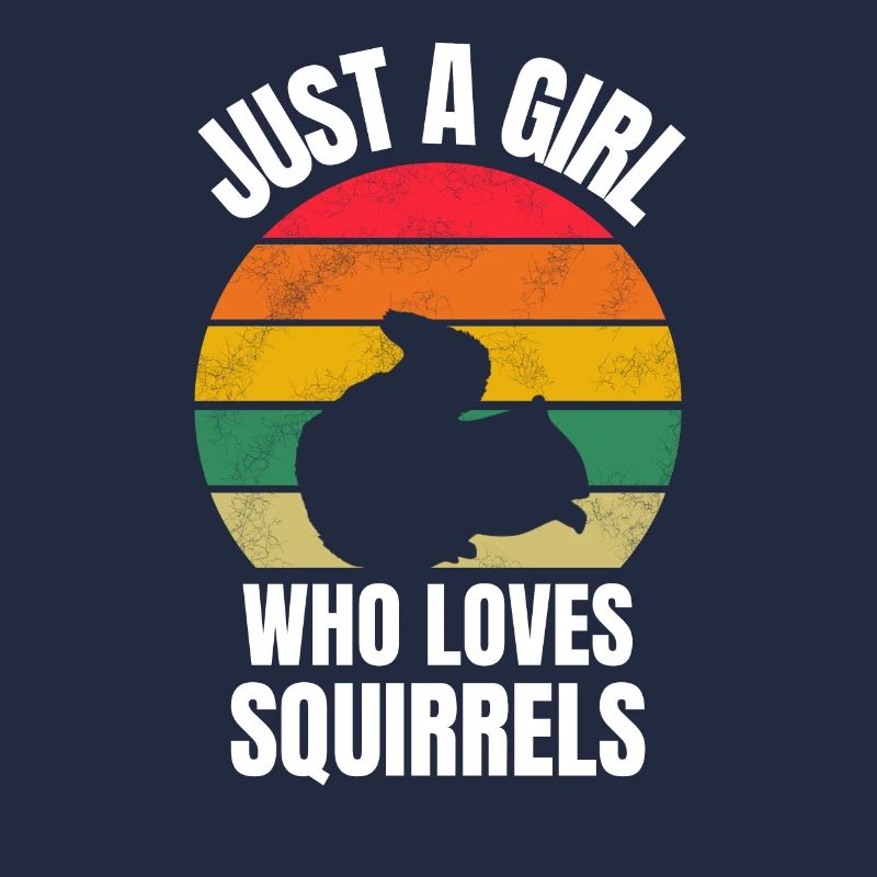 Mädchen Wald Tier Geschenk Retro Eichhörnchen