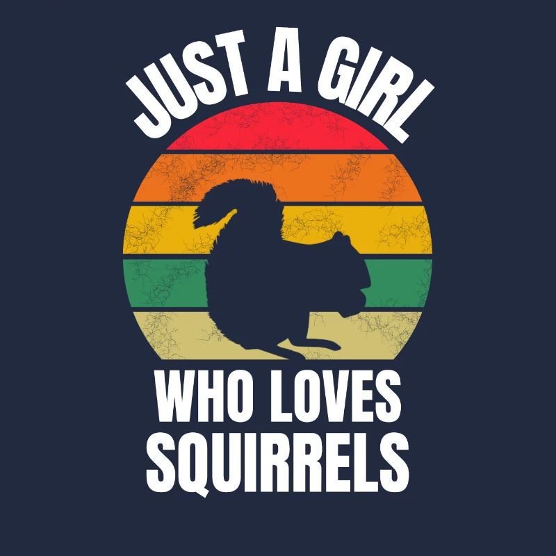Wald Tierliebhaber Mädchen Retro Eichhörnchen