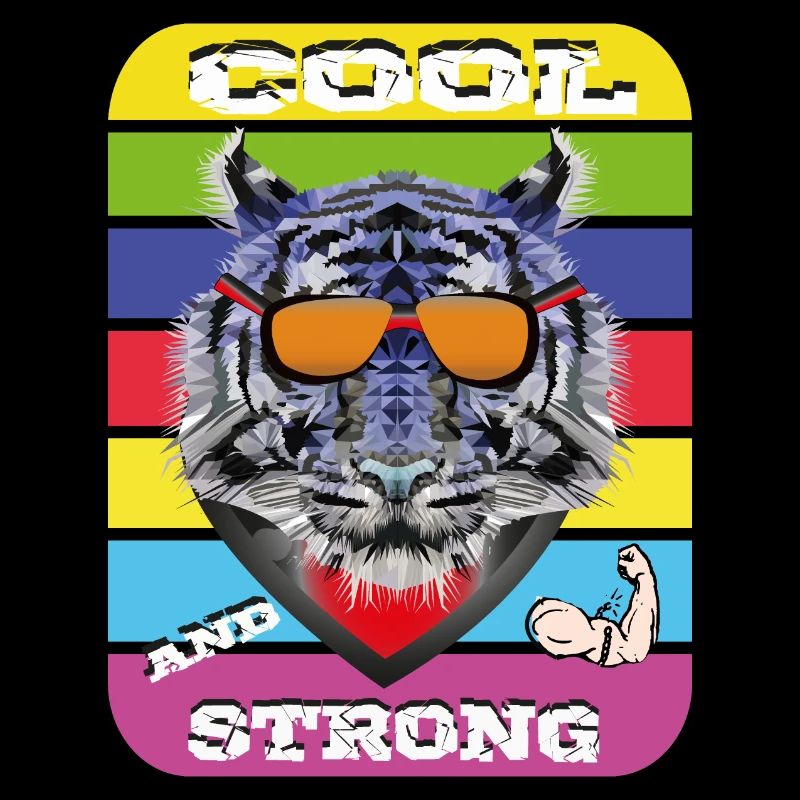 Tiger with glasses Cool and Strong