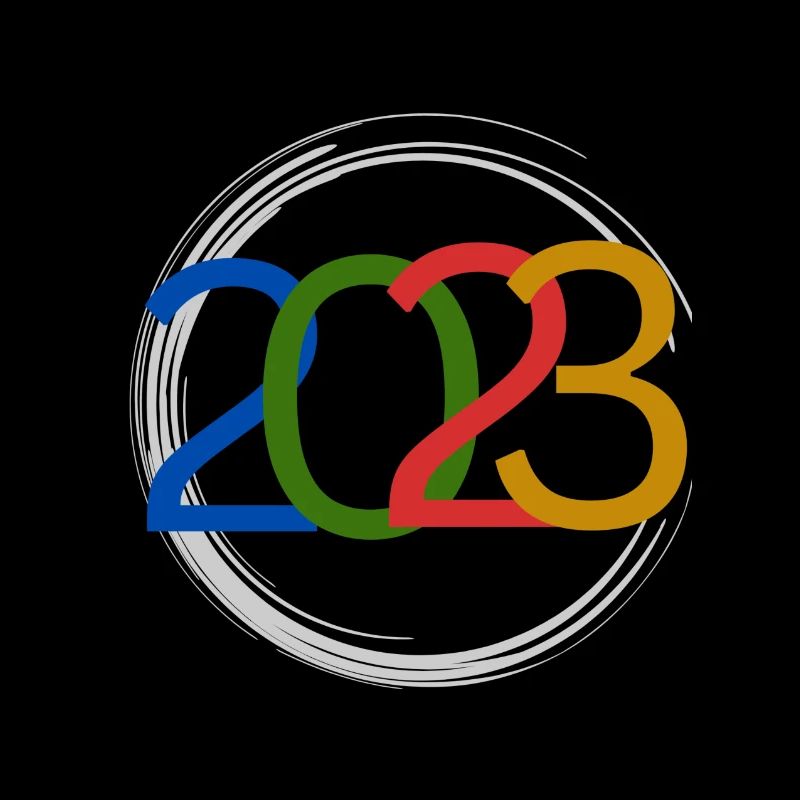 bunter Neujahrskreis 2023, Farbe Neujahrsgeschenk