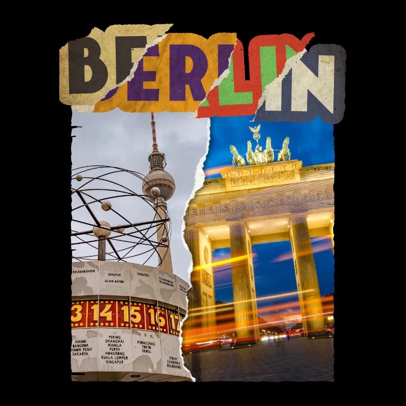 Berlin Germany City Skyline Vintage Retro