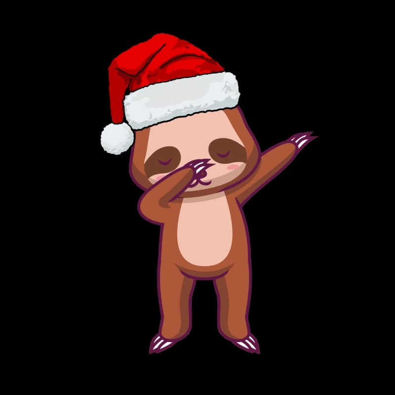 Zoo Tier Geschenk Dabbing Weihnachtsmann Faultier