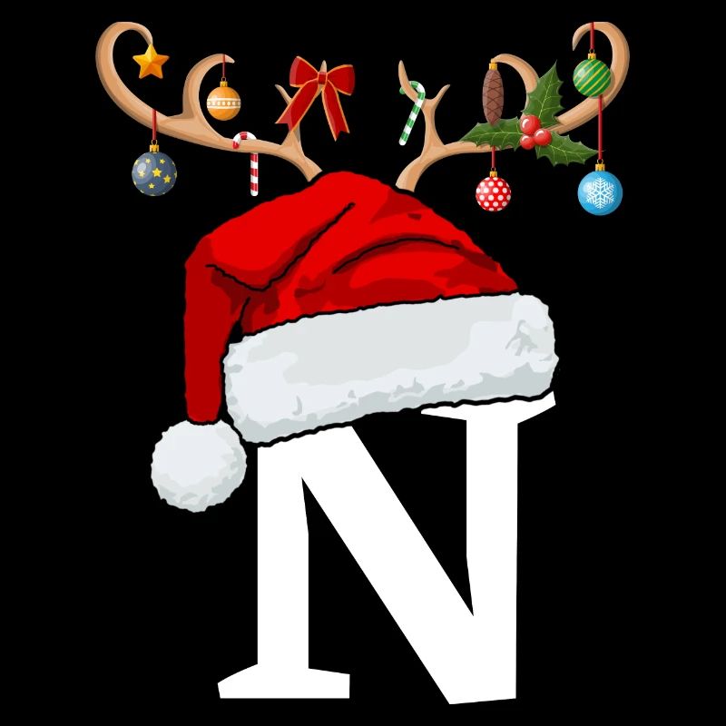 Lettre N bonnet de Noël
