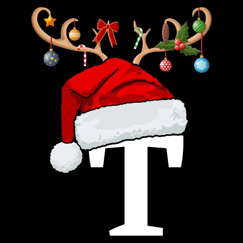 Lettre T bonnet de Noël