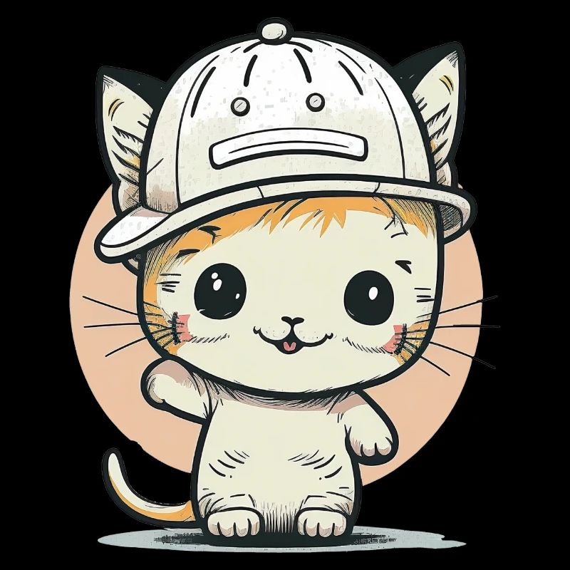 Chat mignon portant un chapeau 3
