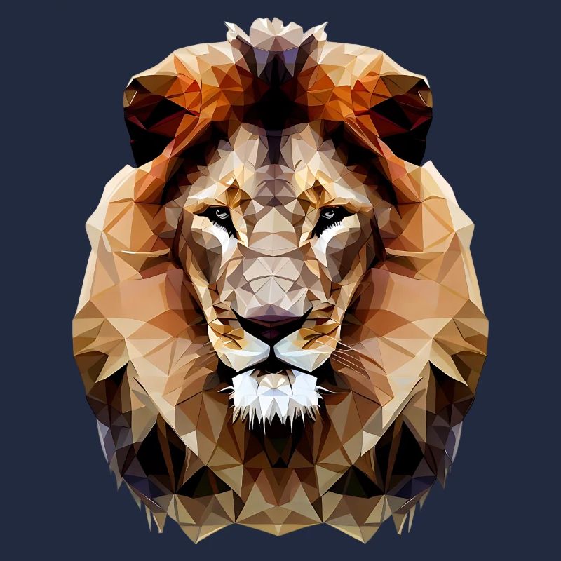 Modern polygon lion
