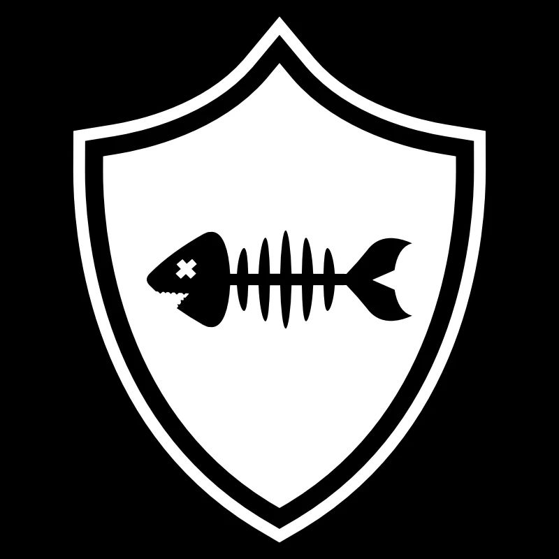 Fisch Wappen Knochen Gräte