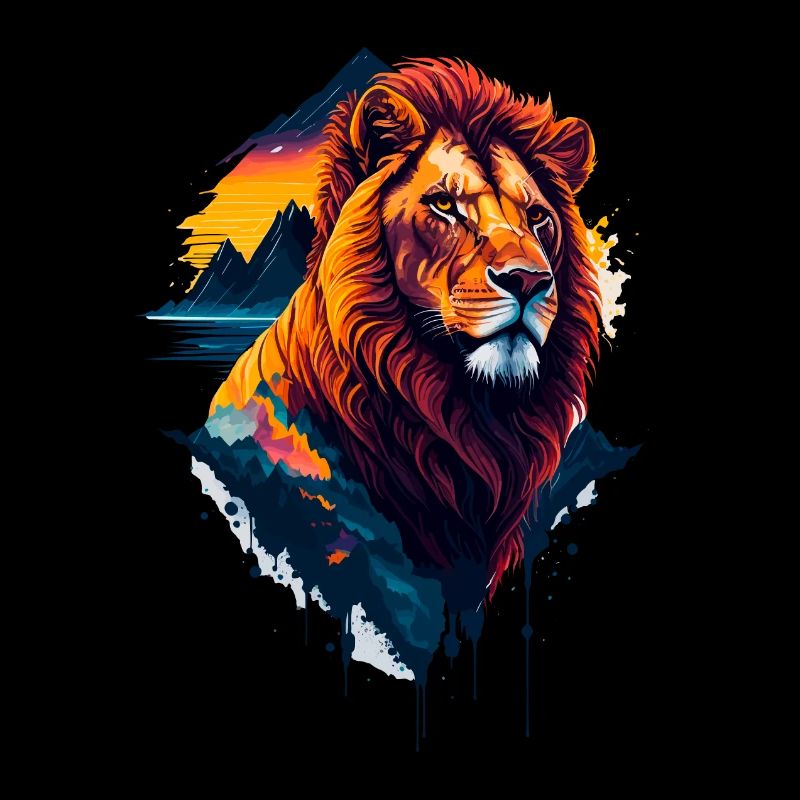 Illustration abstraite du lion