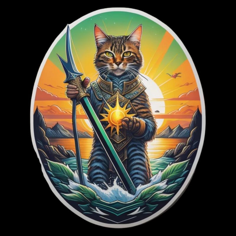 Le chat gardien de la plage d’été