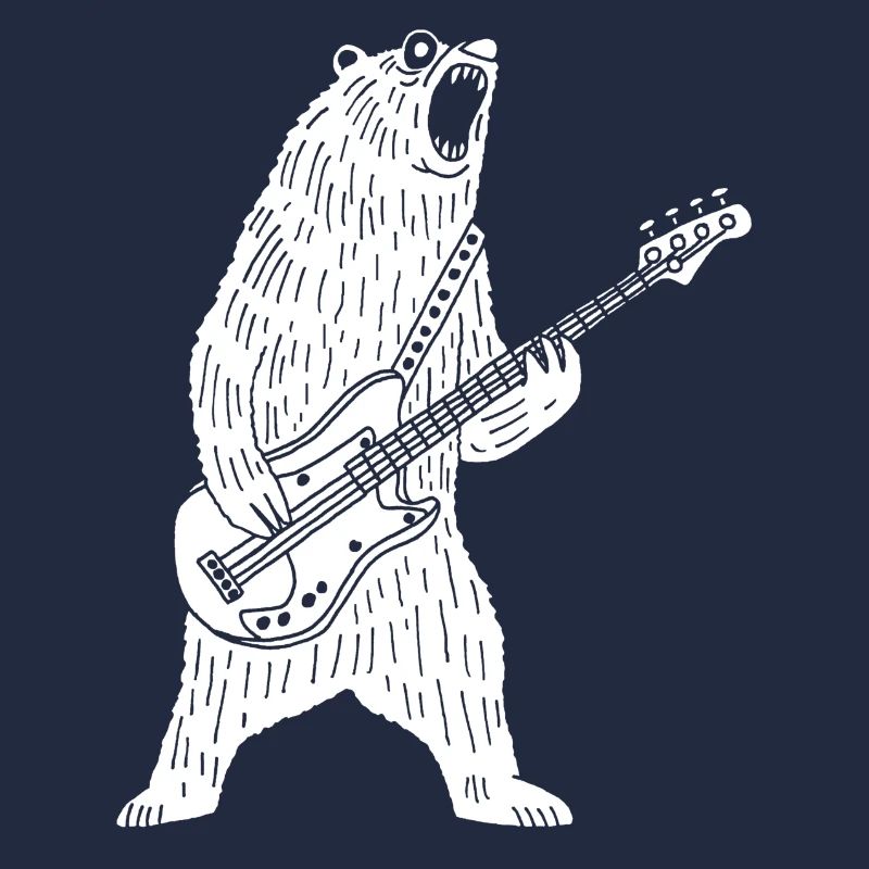 Ours blanc guitariste