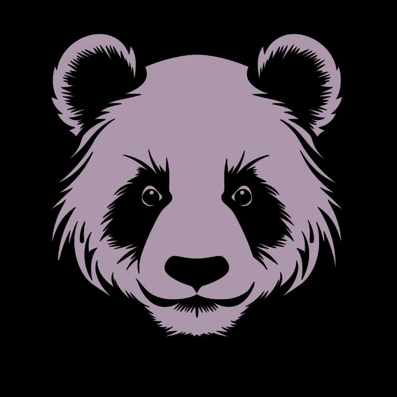 Panda Silhouette Kopf Portrait