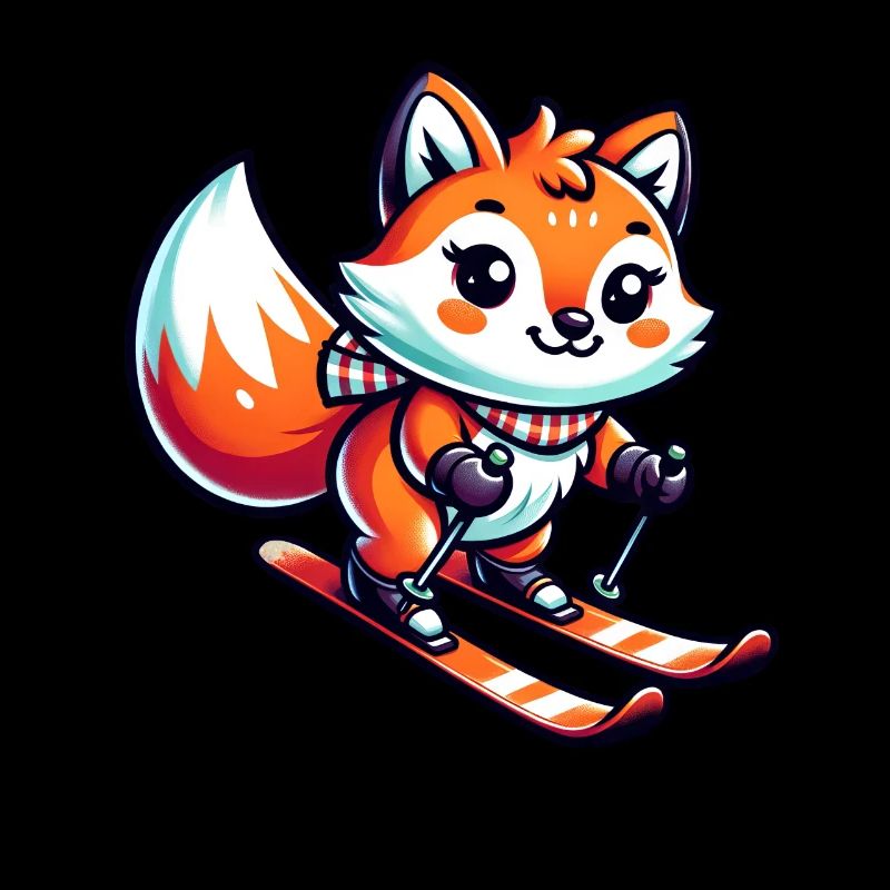 Fox skiing on a ski holiday