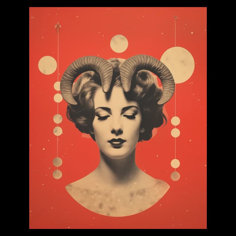 Widder Collage Kunst Astrologie