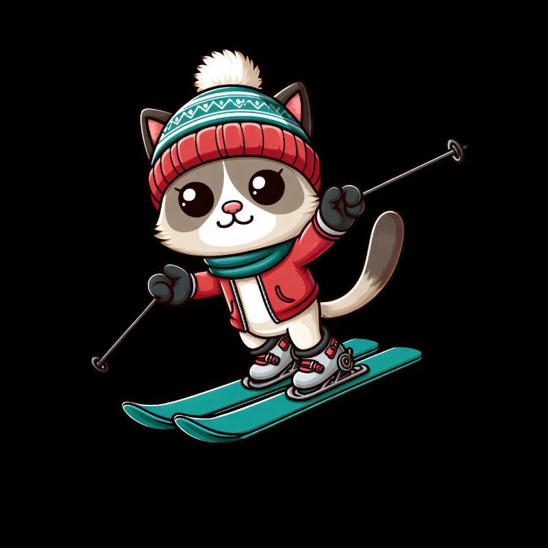 Cat Siamese Cat Skiing Skier Ski Vacation