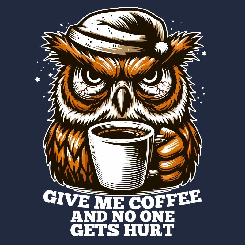 Eule Kaffee müde Geschenk