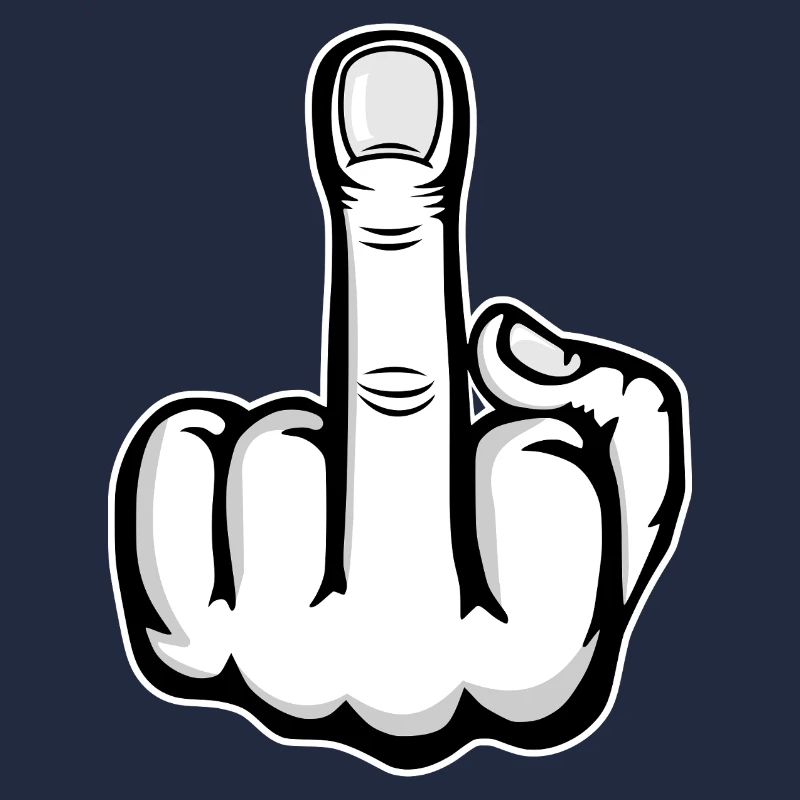 Middle Finger Stinky Finger Design White