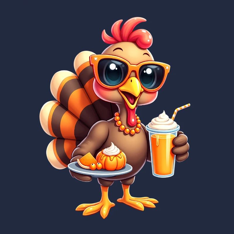 Dinde de Thanksgiving avec lunettes de soleil