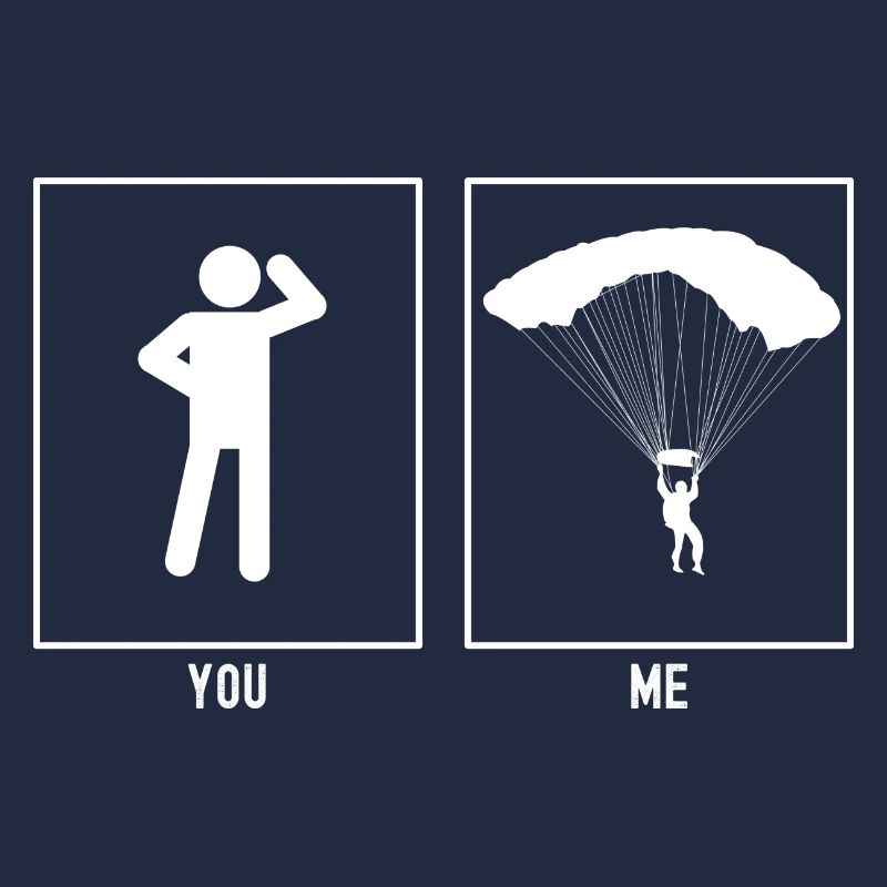 You - Me - Paragliding Front View Vector