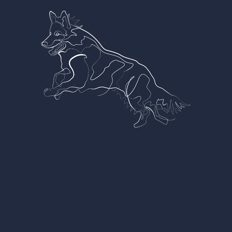 Schäferhund - one line drawing