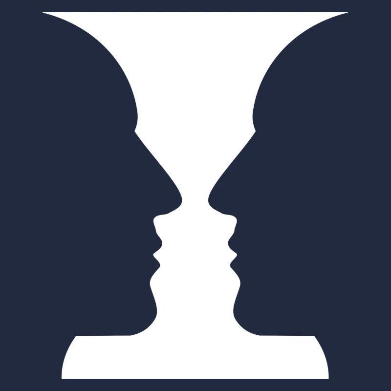 Köpfe oder Vase Optische Täuschung