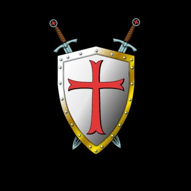 Scudo templare e spade - Cavalieri Templari