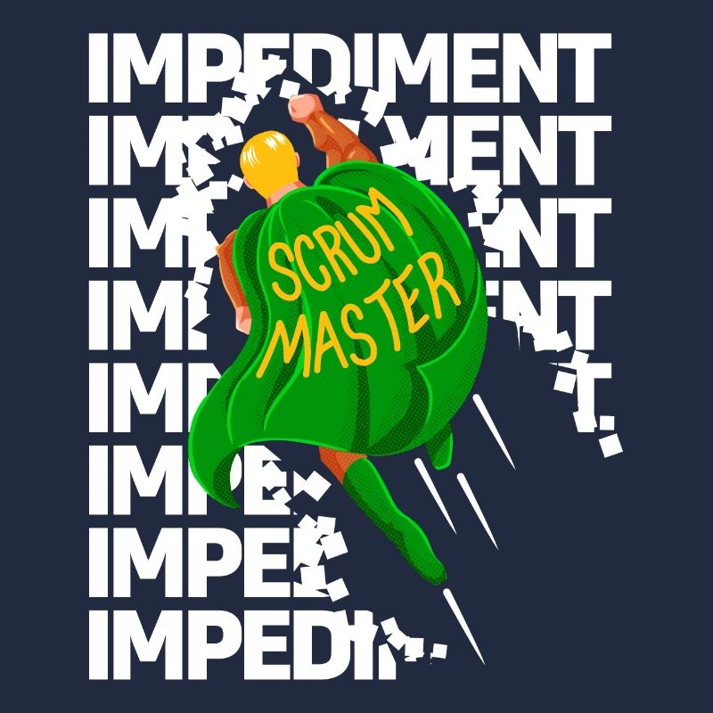 Superheld zerstört Impediments - Scrum Master