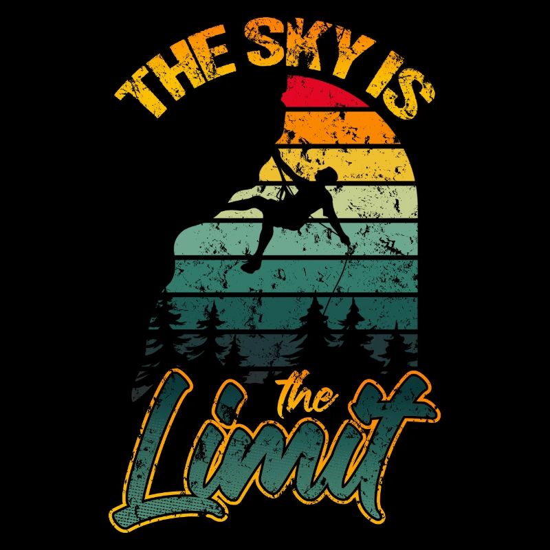 Klettern Retro The Sky Is The Limit Funny
